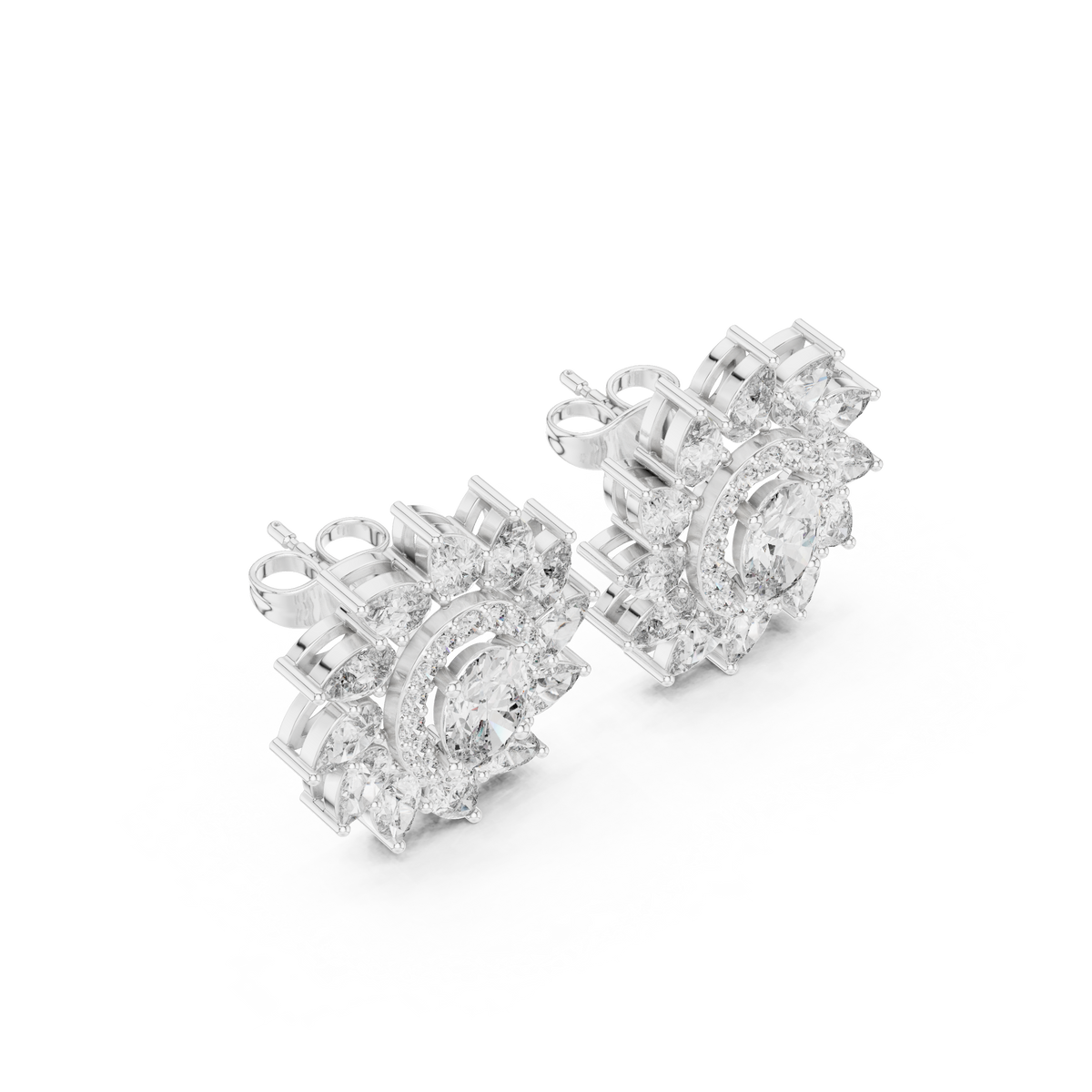 Virellia Oval Bloom Diamond Studs