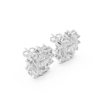 Virellia Oval Bloom Diamond Studs