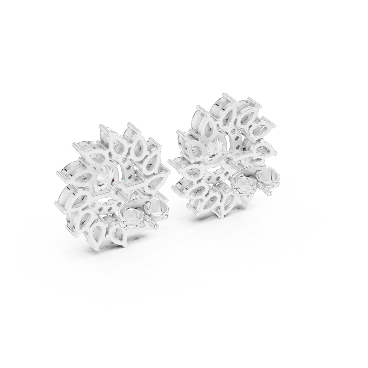 Virellia Oval Bloom Diamond Studs