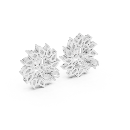 Virellia Oval Bloom Diamond Studs
