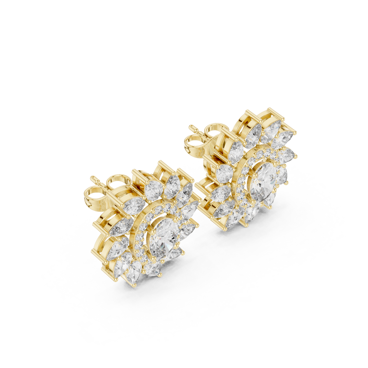 Virellia Oval Bloom Diamond Studs