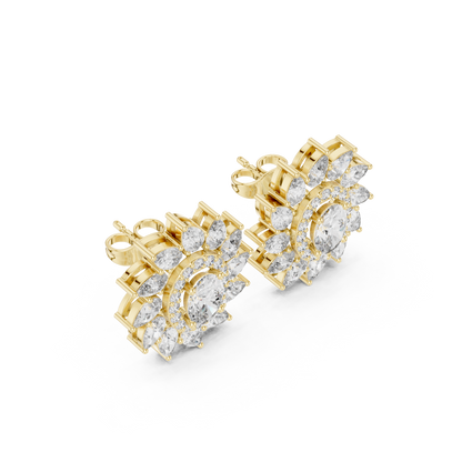 Virellia Oval Bloom Diamond Studs