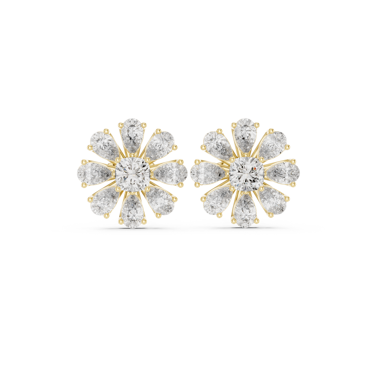 Elvienne Cushion Bloom Diamond Studs