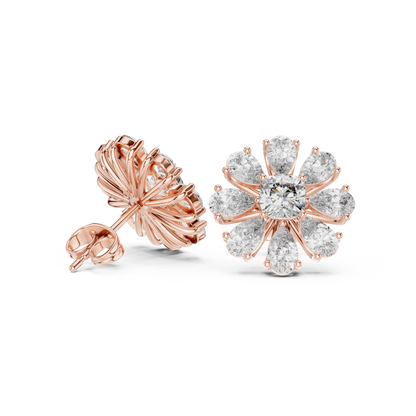 Elvienne Cushion Bloom Diamond Studs