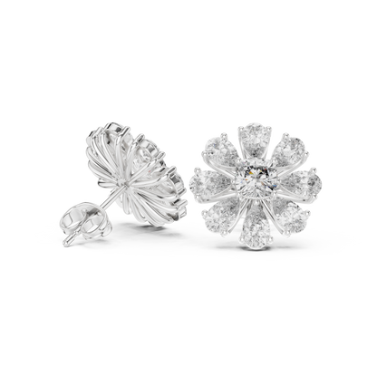Elvienne Cushion Bloom Diamond Studs