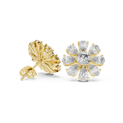Elvienne Cushion Bloom Diamond Studs
