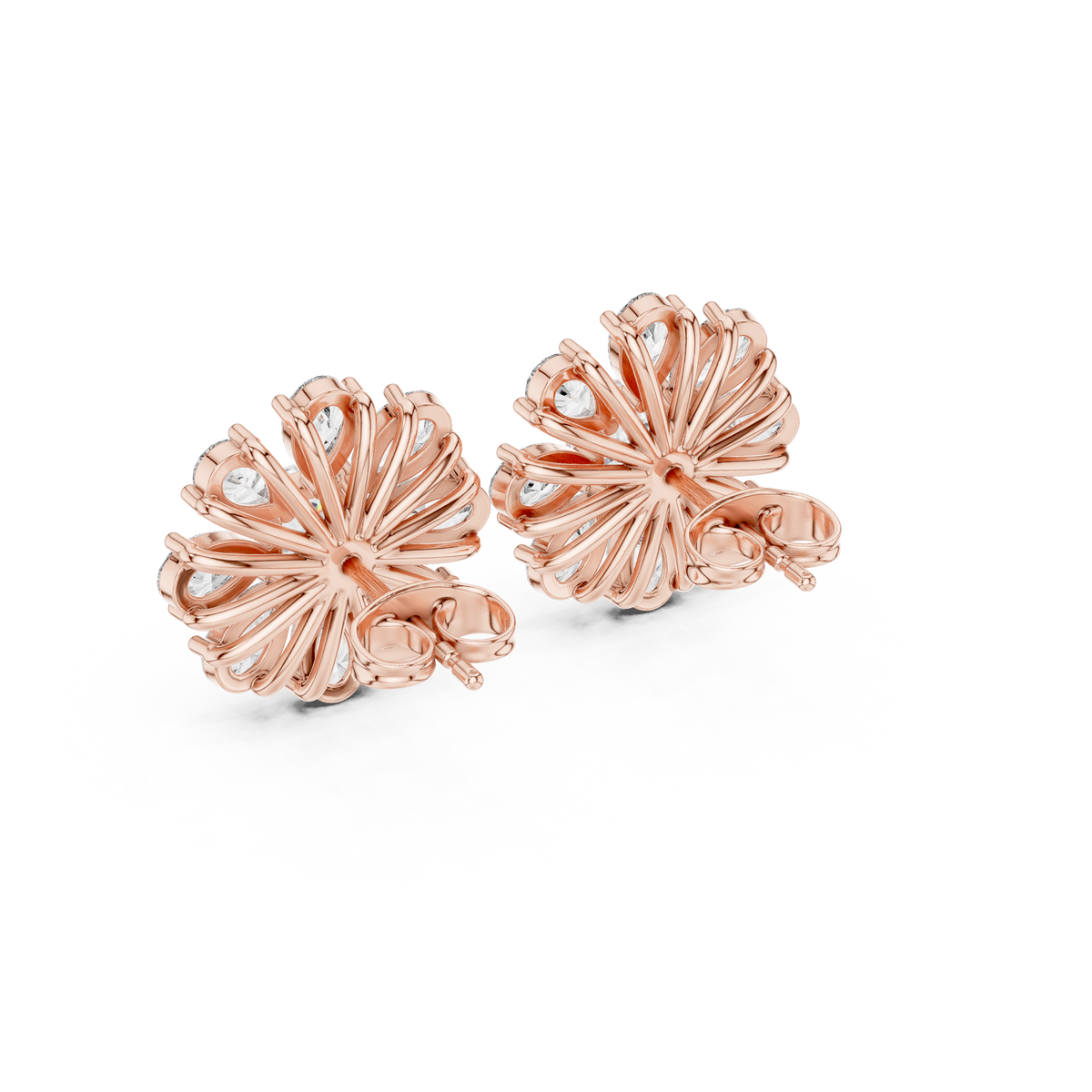 Elvienne Cushion Bloom Diamond Studs