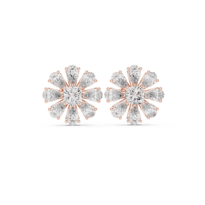 Elvienne Cushion Bloom Diamond Studs