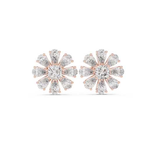 Elvienne Cushion Bloom Diamond Studs