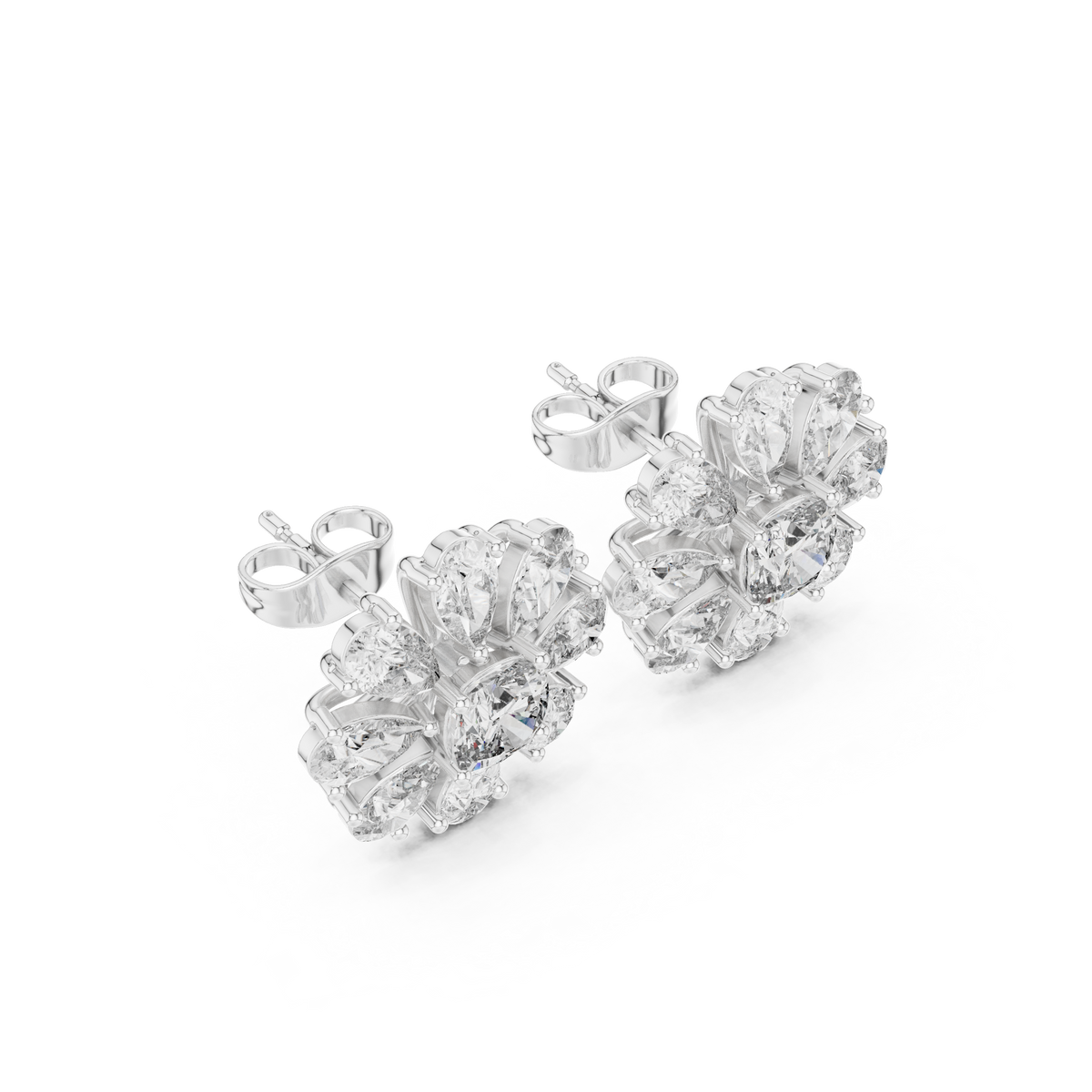 Elvienne Cushion Bloom Diamond Studs