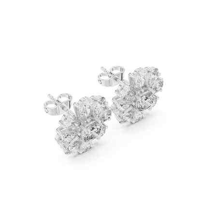 Elvienne Cushion Bloom Diamond Studs