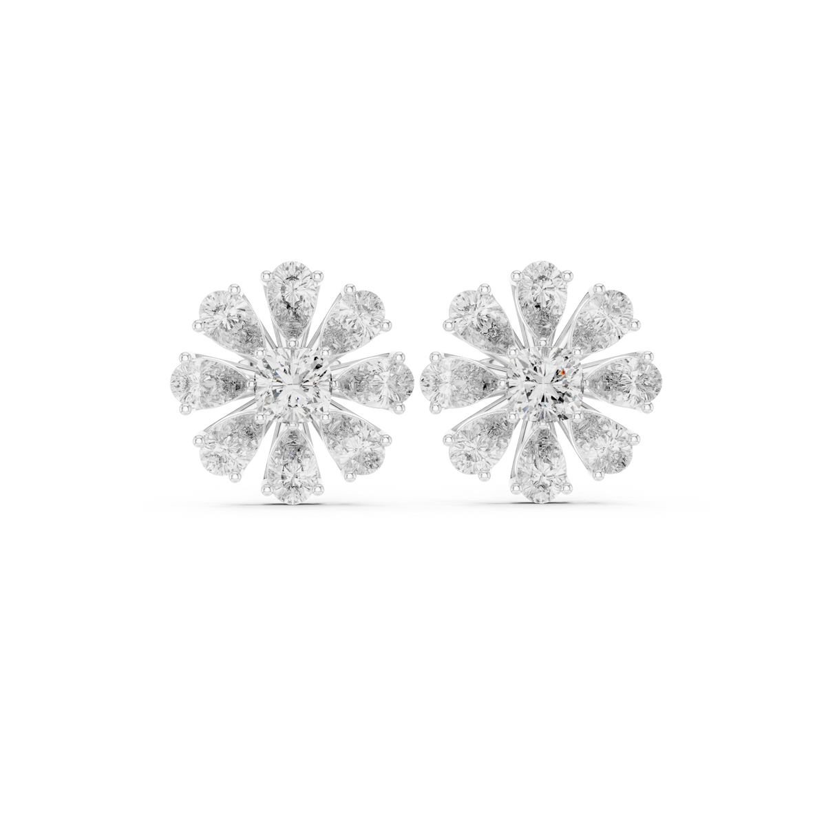 Elvienne Cushion Bloom Diamond Studs