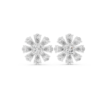 Elvienne Cushion Bloom Diamond Studs