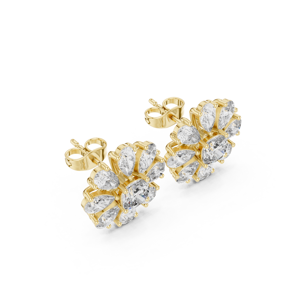 Elvienne Cushion Bloom Diamond Studs