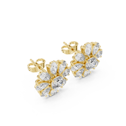 Elvienne Cushion Bloom Diamond Studs