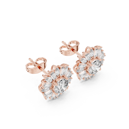 Elvaria Radiant Floral Diamond Studs