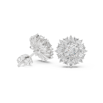Elvaria Radiant Floral Diamond Studs