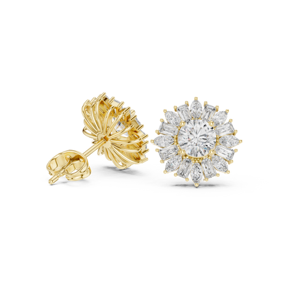 Elvaria Radiant Floral Diamond Studs