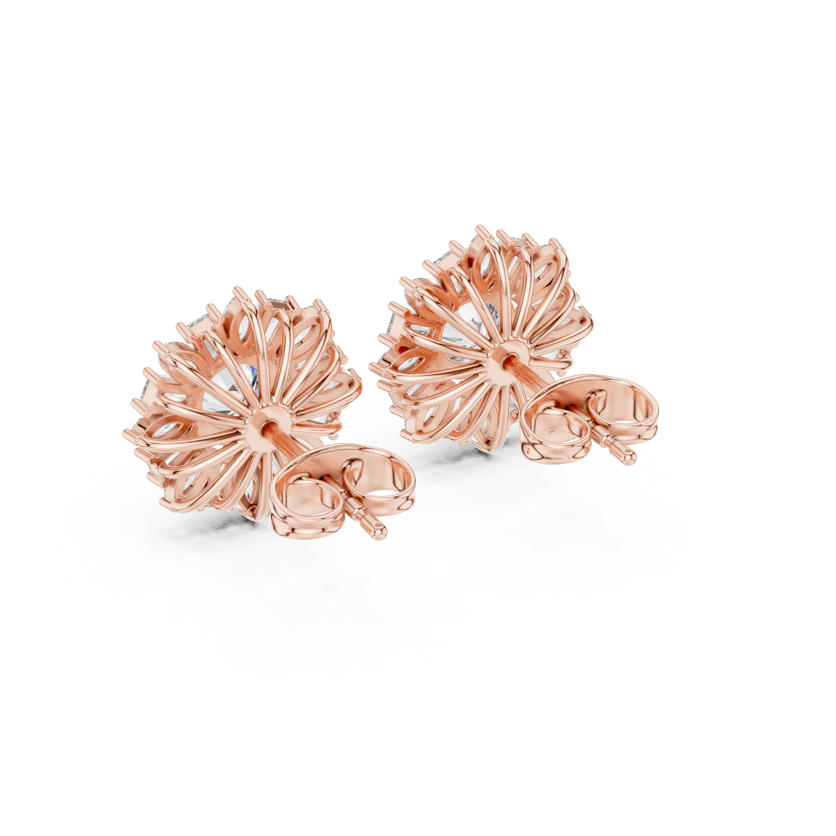 Elvaria Radiant Floral Diamond Studs
