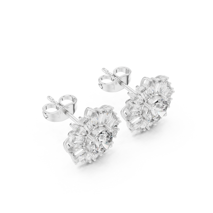 Elvaria Radiant Floral Diamond Studs