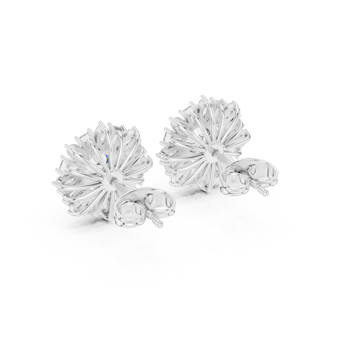 Elvaria Radiant Floral Diamond Studs