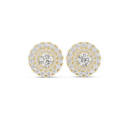 Veloria Round Floral Halo Studs