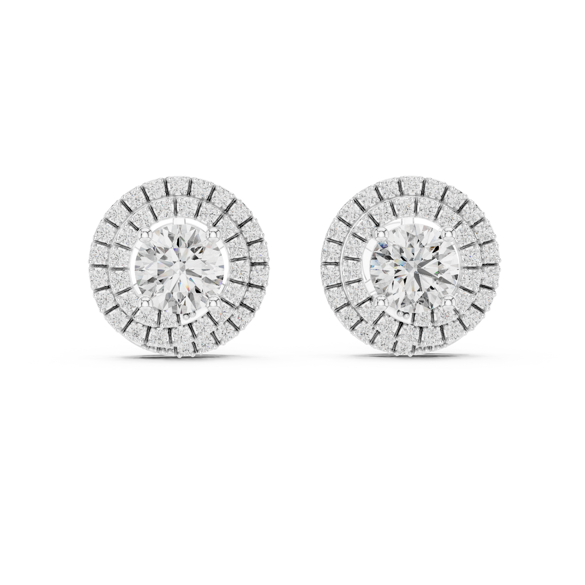 Elowen Round Double Halo Studs