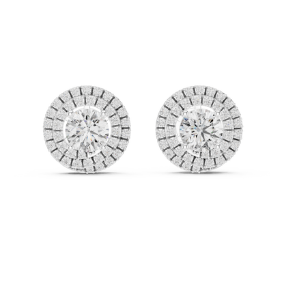 Elowen Round Double Halo Studs