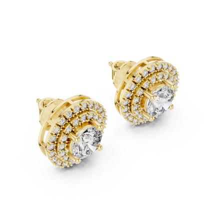 Elowen Round Double Halo Studs
