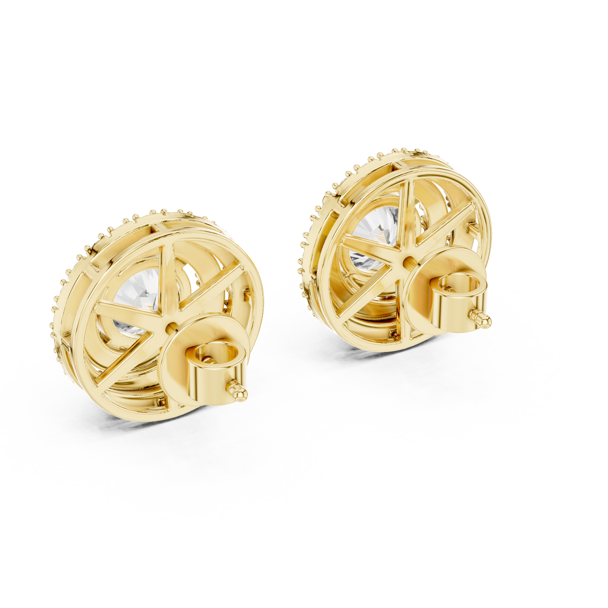 Elowen Round Double Halo Studs
