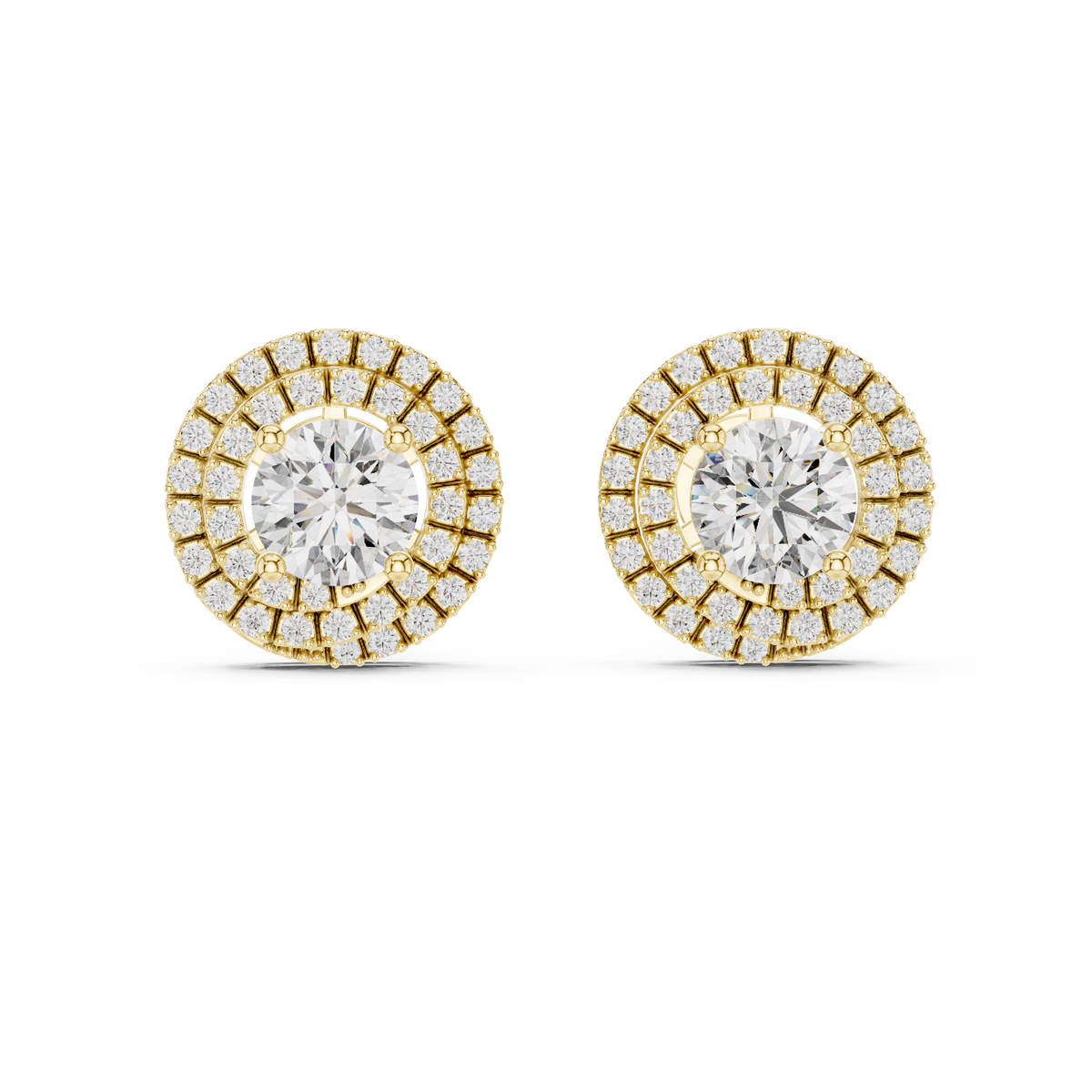 Elowen Round Double Halo Studs