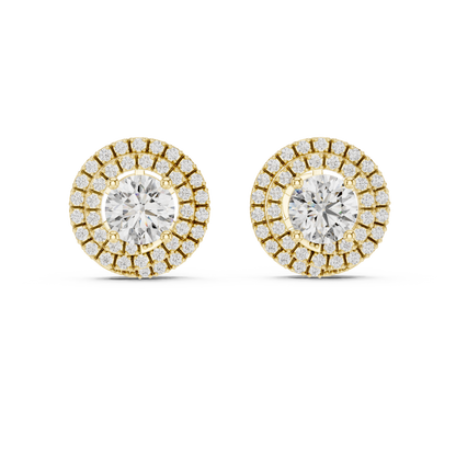 Elowen Round Double Halo Studs