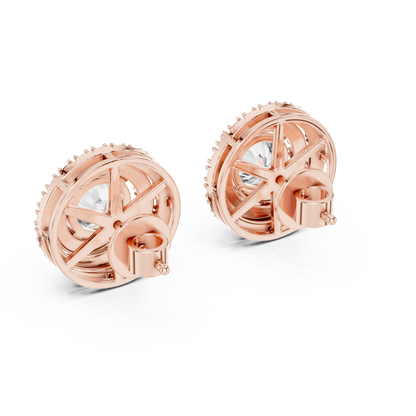Elowen Round Double Halo Studs