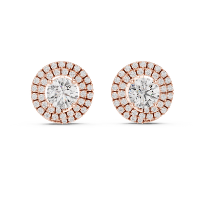 Elowen Round Double Halo Studs
