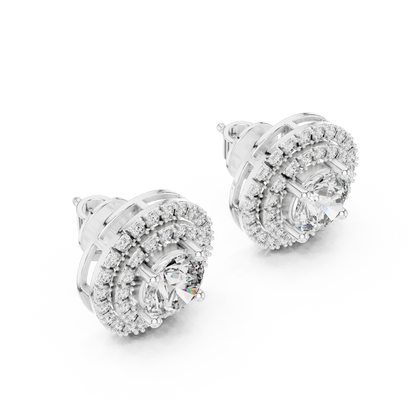Elowen Round Double Halo Studs