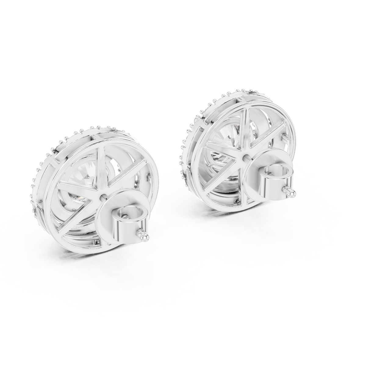 Elowen Round Double Halo Studs