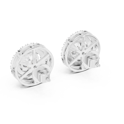 Elowen Round Double Halo Studs