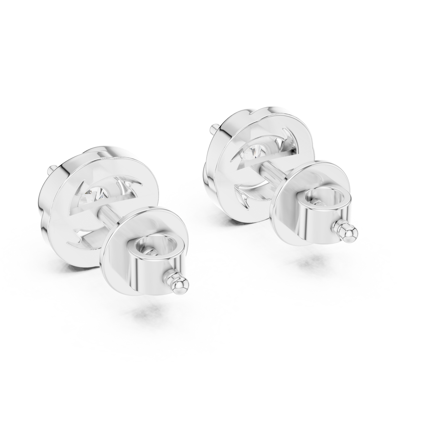 Infinity Embrace Round Brilliant Moissanite Stud Earrings in 925 Sterling Silver