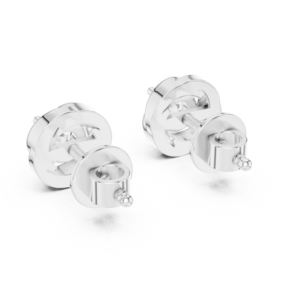 Infinity Embrace Round Brilliant Moissanite Stud Earrings in 925 Sterling Silver