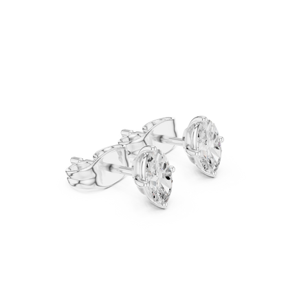 Modern Grace East-West Marquise Moissanite Stud Earrings in 925 Sterling Silver