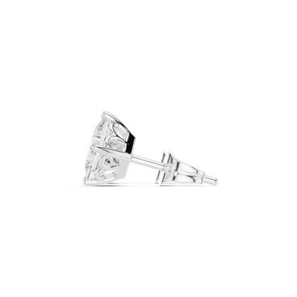Royal Spark Princess Cut Moissanite Stud Earrings in 925 Sterling Silver