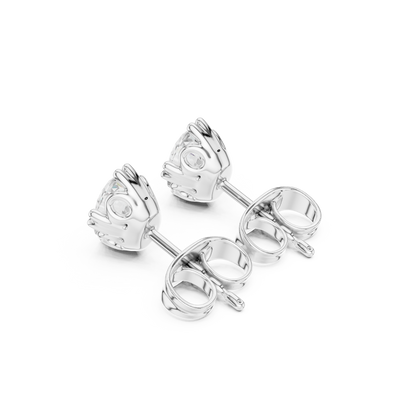 Elegant Leaf Oval Cut Moissanite Stud Earrings in 925 Sterling Silver