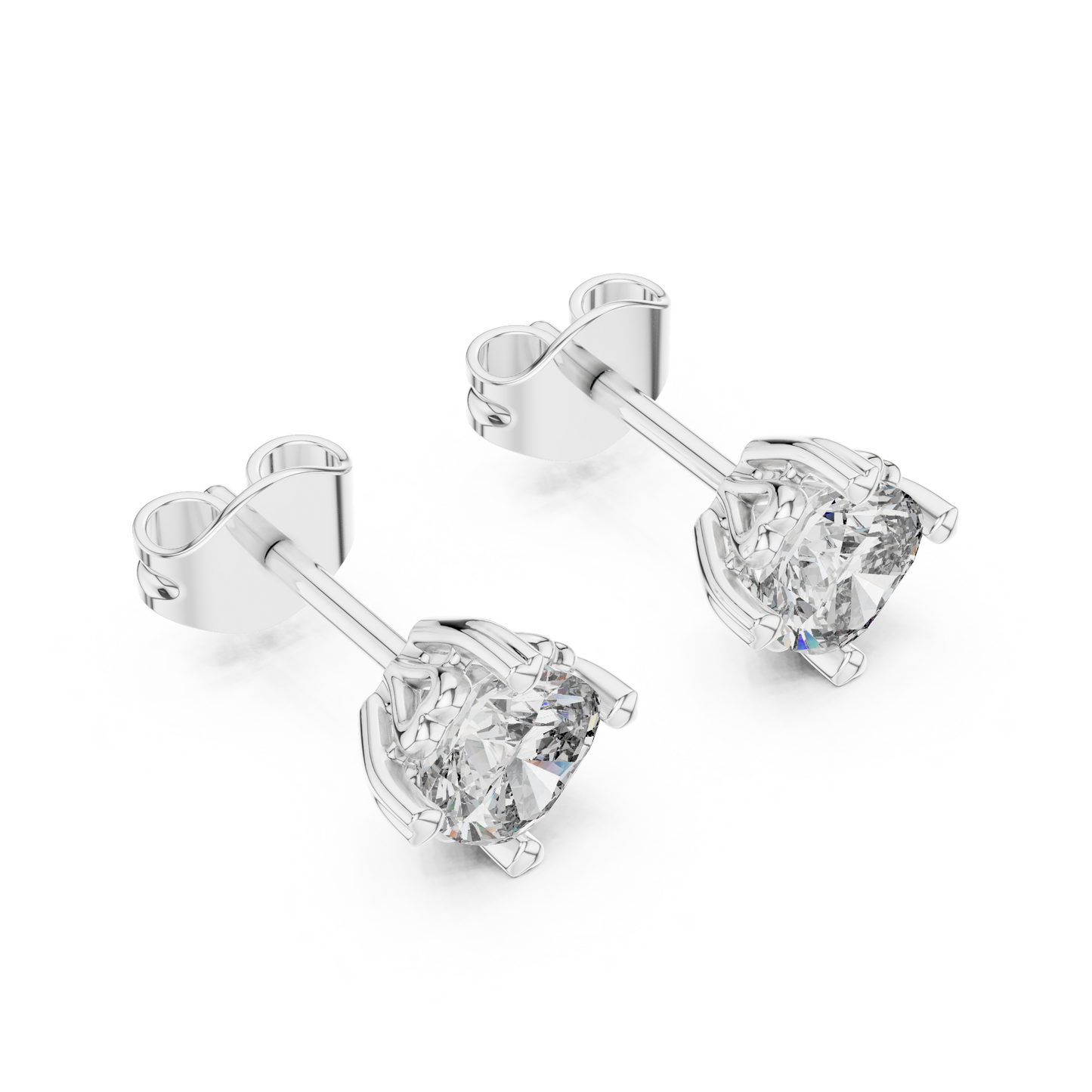 Blooming Brilliance Round Moissanite Floral Stud Earrings in 925 Sterling Silver