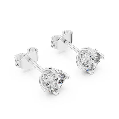 Blooming Brilliance Round Moissanite Floral Stud Earrings in 925 Sterling Silver
