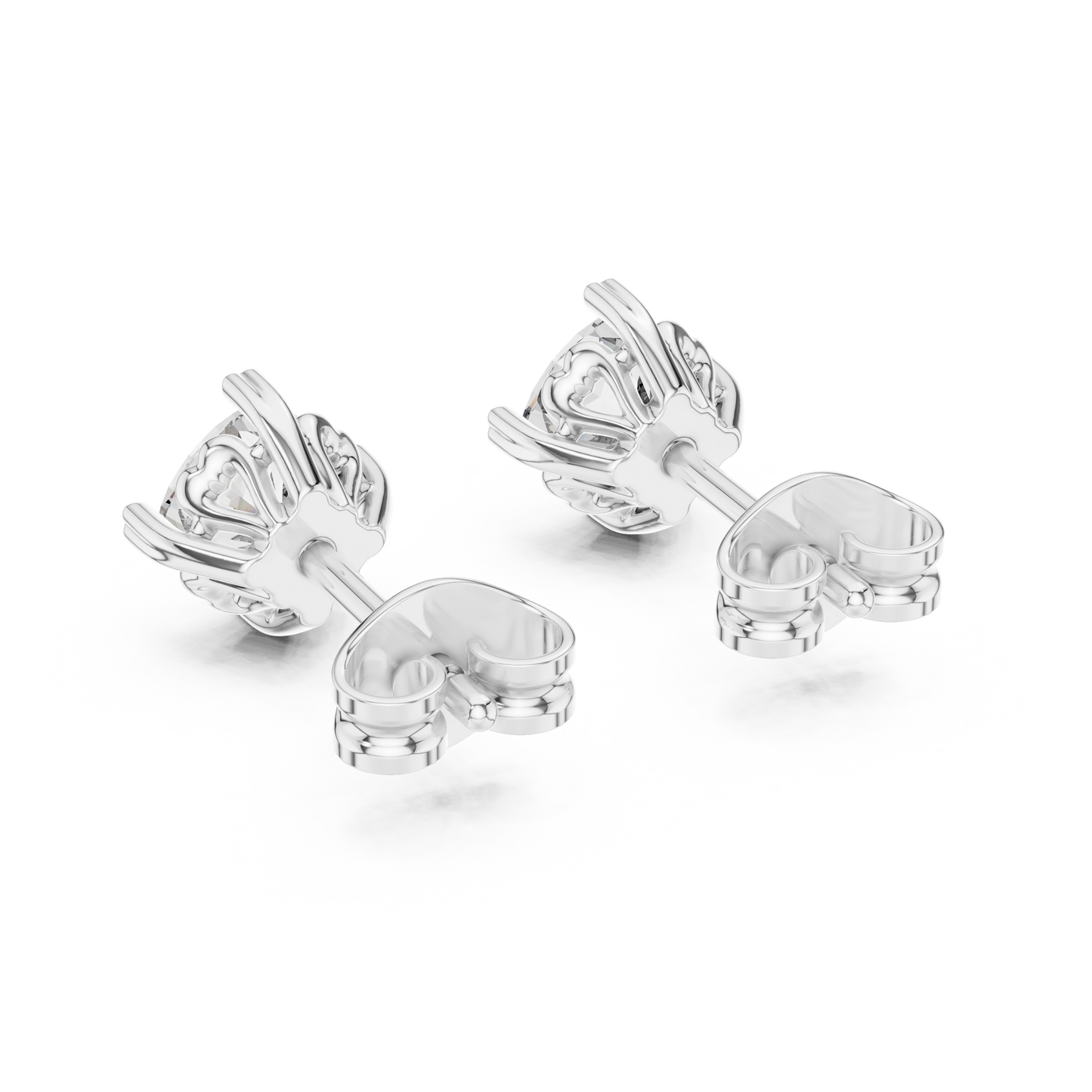 Blooming Brilliance Round Moissanite Floral Stud Earrings in 925 Sterling Silver