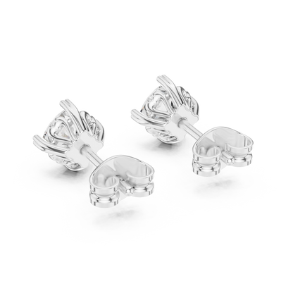 Blooming Brilliance Round Moissanite Floral Stud Earrings in 925 Sterling Silver