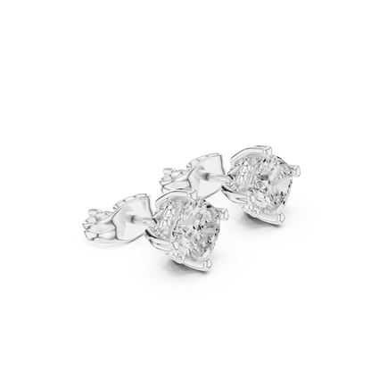 Blooming Brilliance Round Moissanite Floral Stud Earrings in 925 Sterling Silver