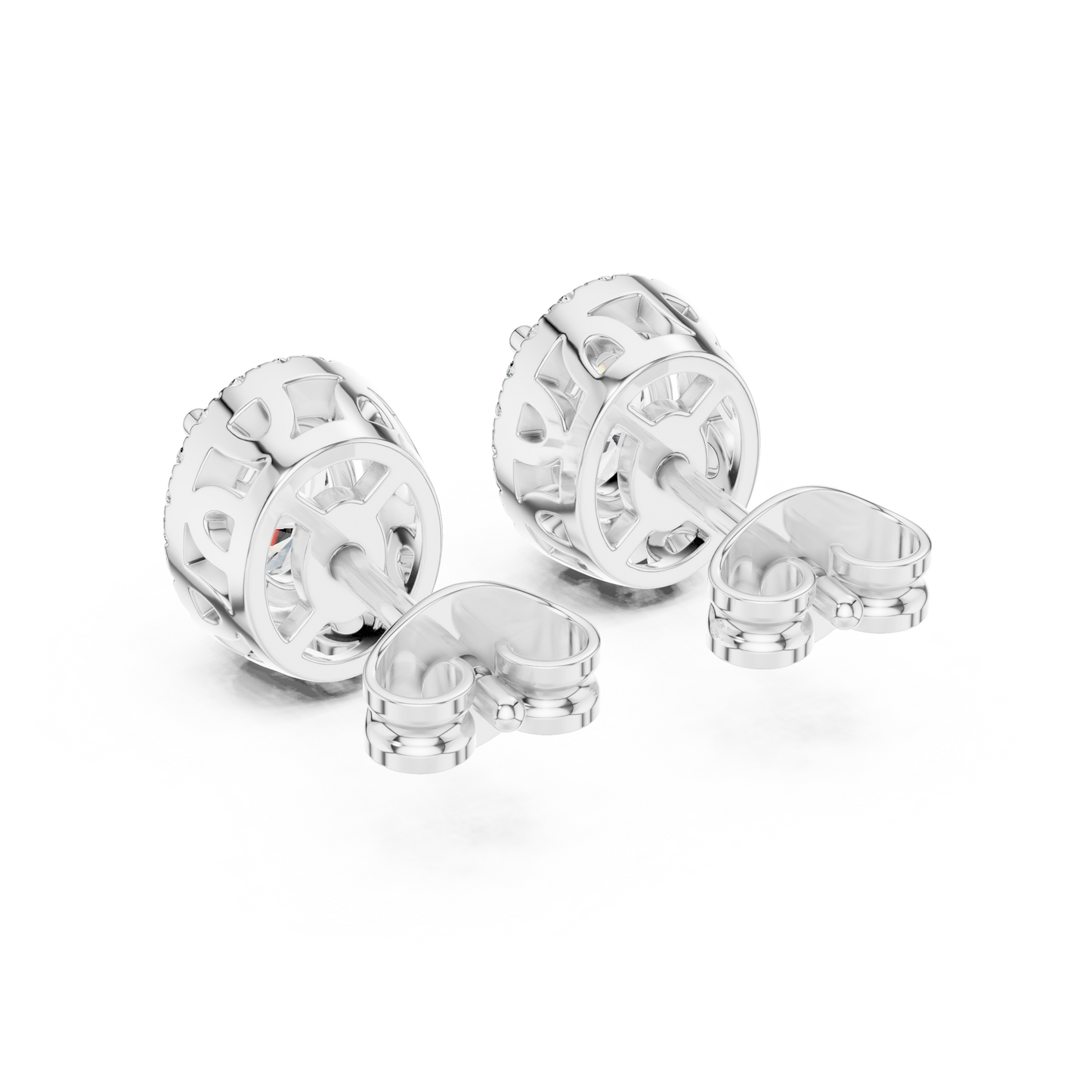 Eternal Halo Oval Cut Moissanite Halo Stud Earrings in 925 Sterling Silver