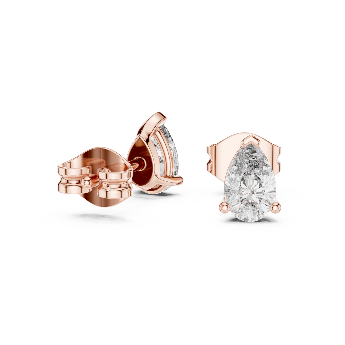 Elara Pear Brilliance Solitaire Stud