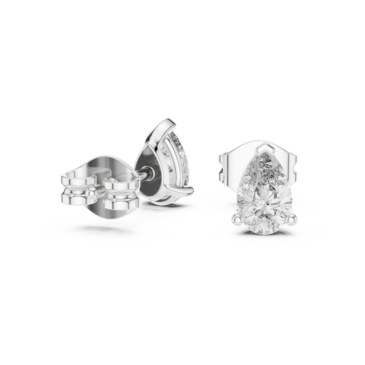 Graceful Dew Pear Cut Moissanite Stud Earrings in 925 Sterling Silver